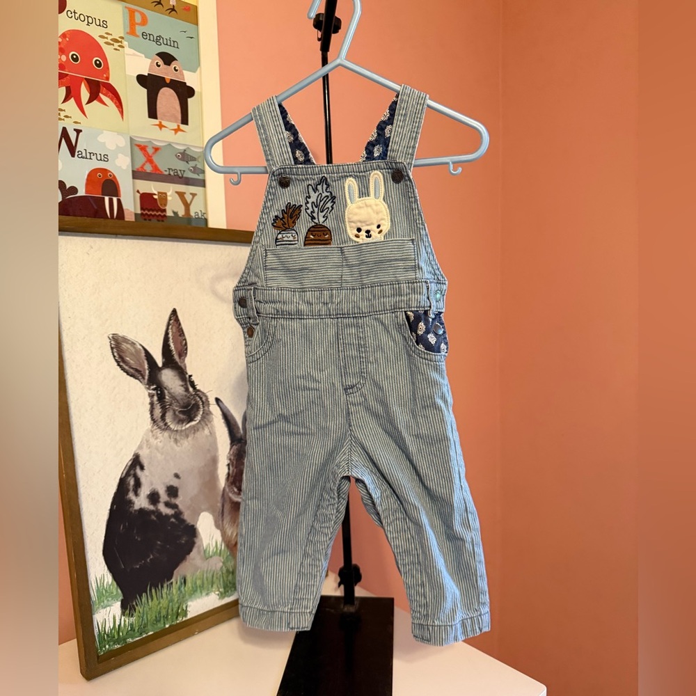 Du Pareil Au Meme Boys Bunny Overalls Size 12 Months